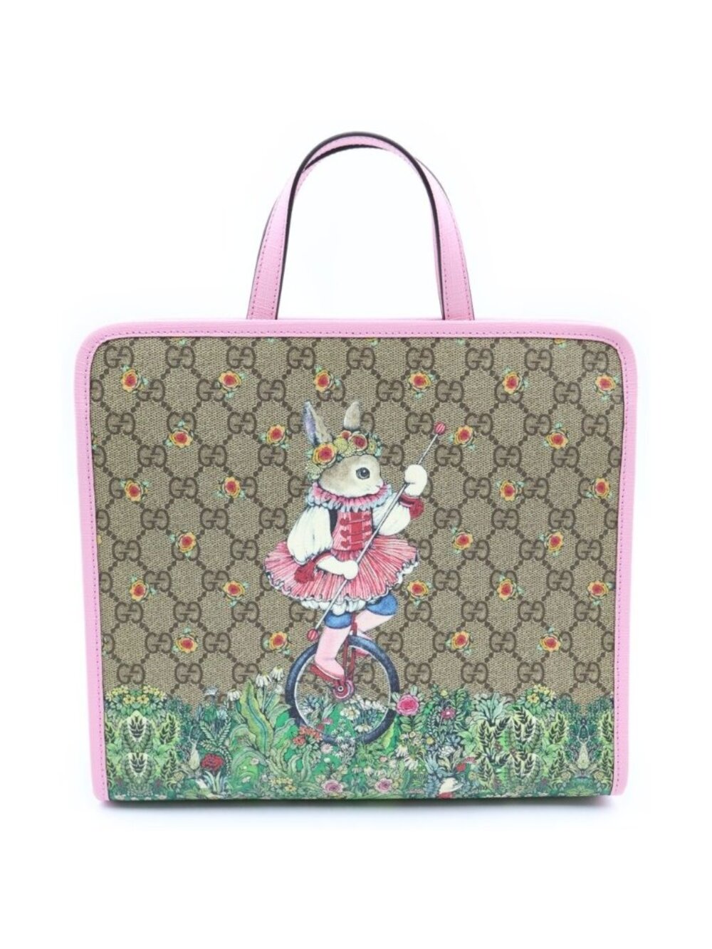 Gucci GG Supreme Yuko Higuchi Children's 2-Way Shoulder Bag Beige Pink Leather